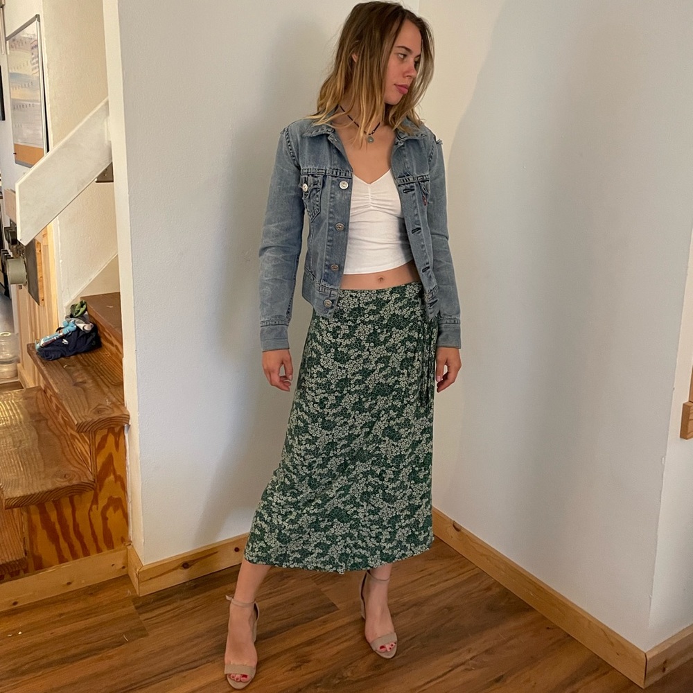 Free People wrap maxi skirt